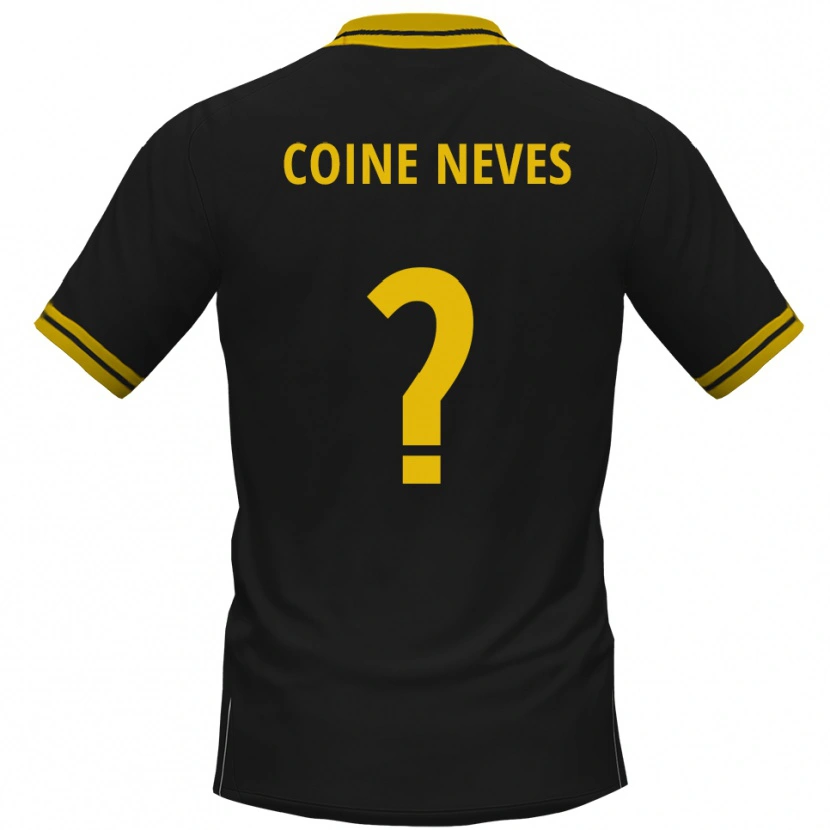 Danxen Uomo Maglia Arthur Coine Neves #0 Nero Giallo Kit Gara Away 2025/26 Maglietta