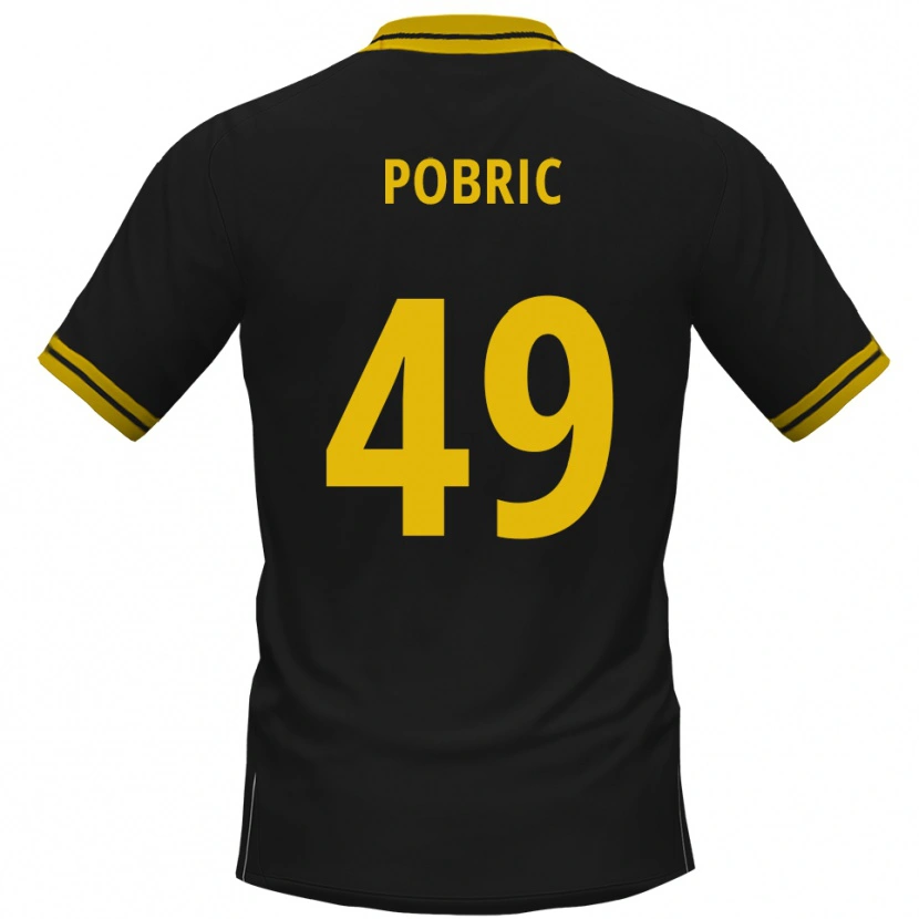 Danxen Uomo Maglia Mika Pobric #49 Nero Giallo Kit Gara Away 2025/26 Maglietta