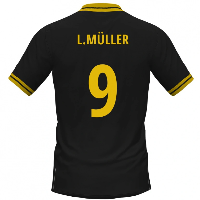 Danxen Uomo Maglia Levyn Müller #9 Nero Giallo Kit Gara Away 2025/26 Maglietta