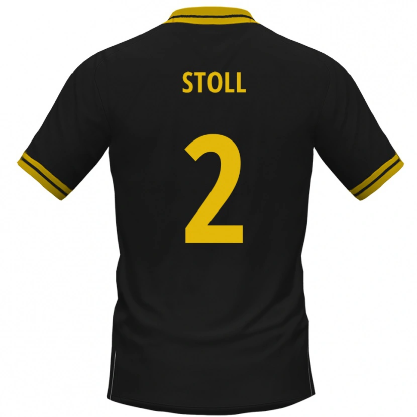 Danxen Uomo Maglia Patrick Stoll #2 Nero Giallo Kit Gara Away 2025/26 Maglietta