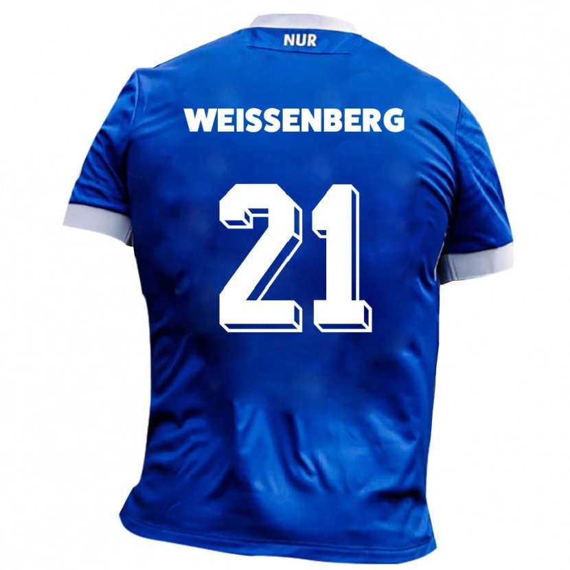 Danxen Uomo Maglia Shawn Weißenberg #21 Blu Bianco Kit Gara Away 2025/26 Maglietta