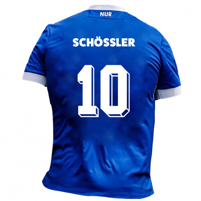 Danxen Uomo Maglia Maris Schößler #10 Blu Bianco Kit Gara Away 2025/26 Maglietta