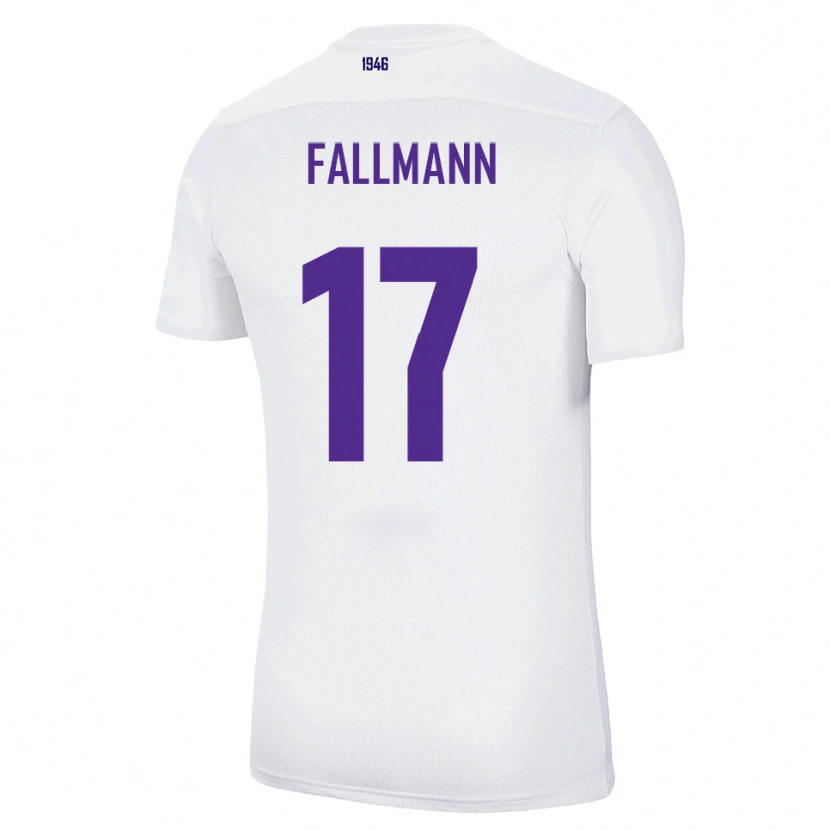 Danxen Uomo Maglia Pascal Fallmann #17 Bianco Verde Kit Gara Away 2025/26 Maglietta