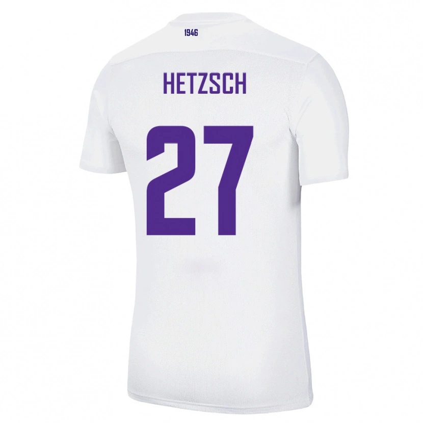 Danxen Uomo Maglia Finn Hetzsch #27 Bianco Verde Kit Gara Away 2025/26 Maglietta