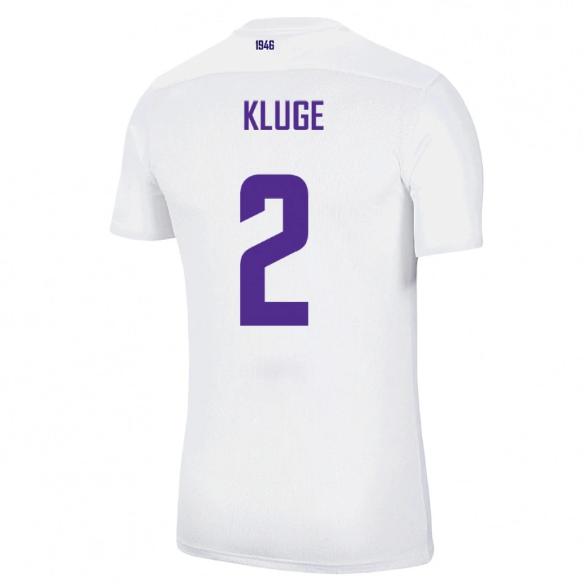 Danxen Uomo Maglia Maximilian Kluge #2 Bianco Verde Kit Gara Away 2025/26 Maglietta