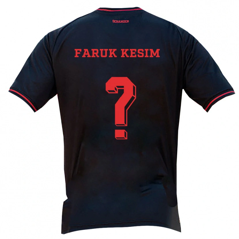 Danxen Uomo Maglia Efkan Faruk Kesim #0 Nero Rosso Bianco Kit Gara Away 2025/26 Maglietta