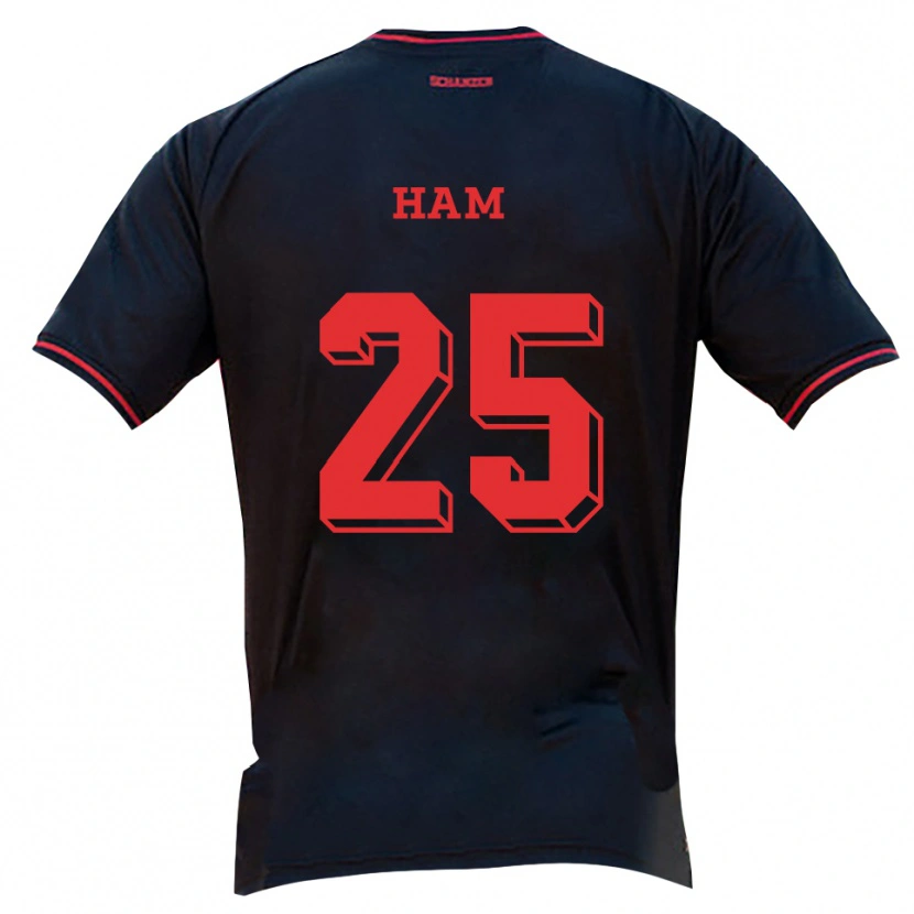 Danxen Uomo Maglia Micah Ham #25 Nero Rosso Bianco Kit Gara Away 2025/26 Maglietta