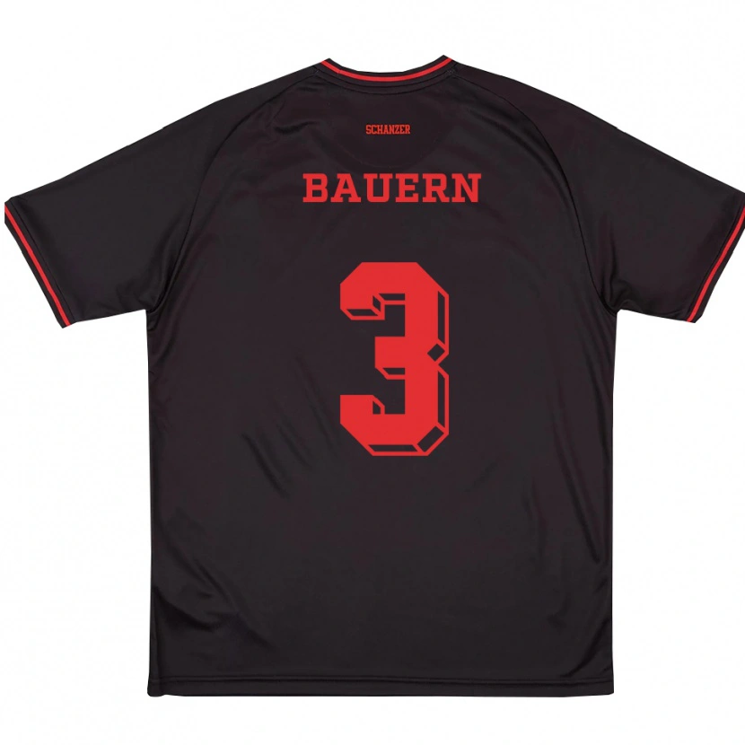 Danxen Uomo Maglia Katharina Bauern #3 Nero Rosso Bianco Kit Gara Away 2025/26 Maglietta