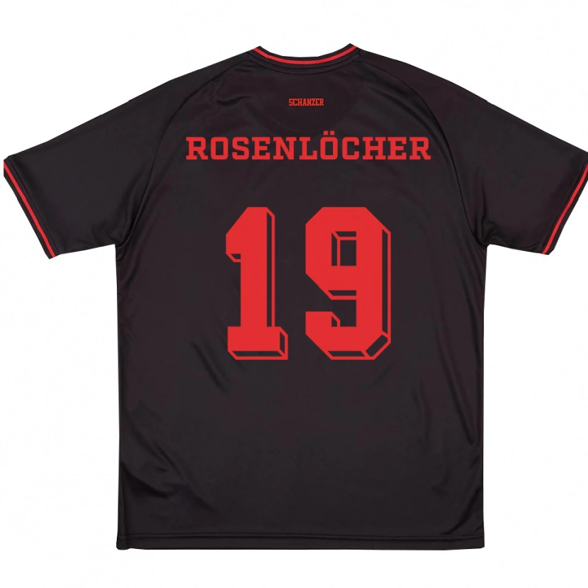 Danxen Uomo Maglia Linus Rosenlöcher #19 Nero Rosso Bianco Kit Gara Away 2025/26 Maglietta