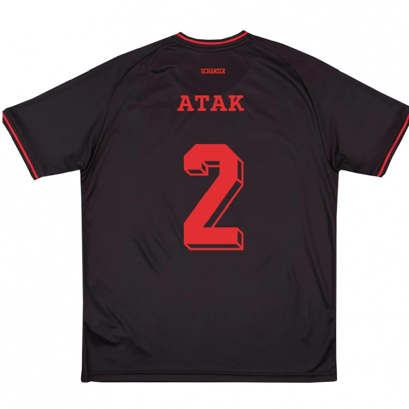 Danxen Uomo Maglia Muhammed Atak #2 Nero Rosso Bianco Kit Gara Away 2025/26 Maglietta