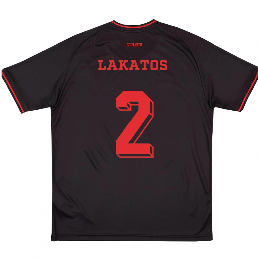 Danxen Uomo Maglia Noel Lakatos #2 Nero Rosso Bianco Kit Gara Away 2025/26 Maglietta