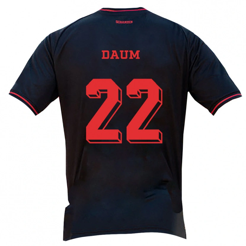 Danxen Uomo Maglia Anna-Lena Daum #22 Nero Rosso Bianco Kit Gara Away 2025/26 Maglietta