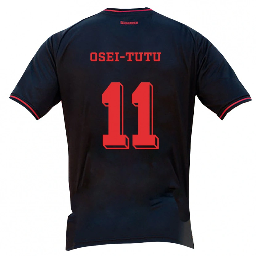 Danxen Uomo Maglia Jason Osei-Tutu #11 Nero Rosso Bianco Kit Gara Away 2025/26 Maglietta