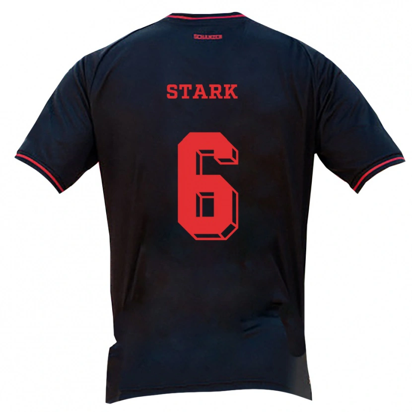 Danxen Uomo Maglia Luca Stark #6 Nero Rosso Bianco Kit Gara Away 2025/26 Maglietta