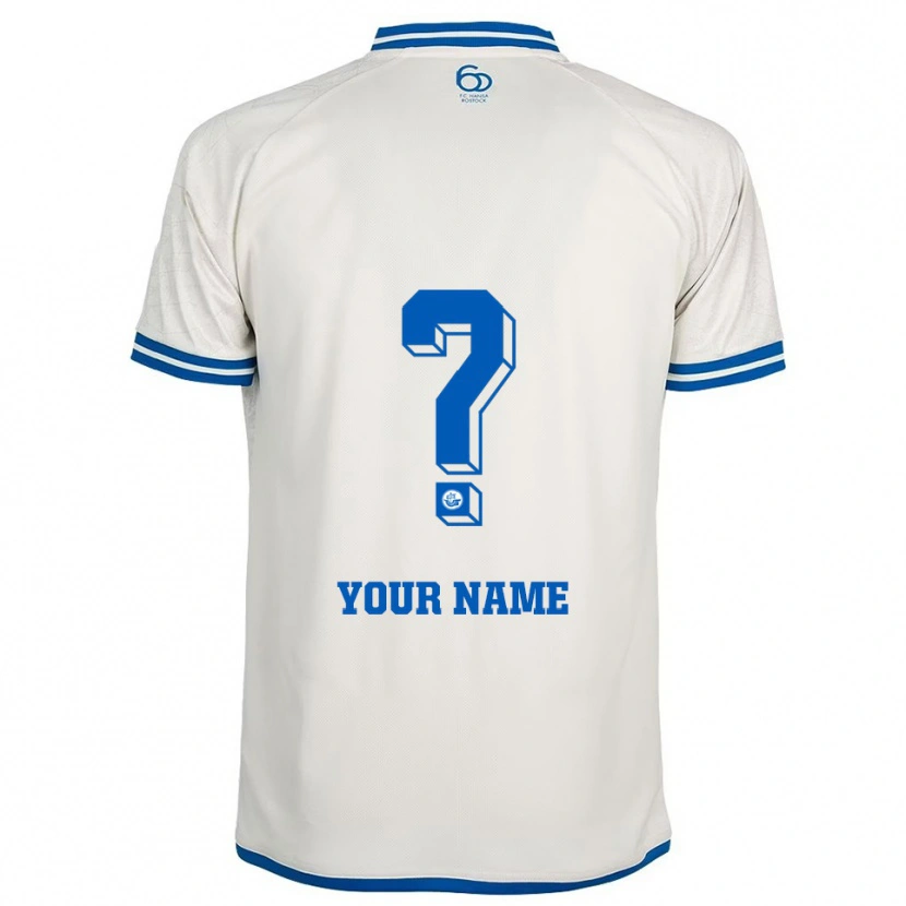 Danxen Uomo Maglia Il Tuo Nome #0 Bianco Blu Kit Gara Away 2025/26 Maglietta