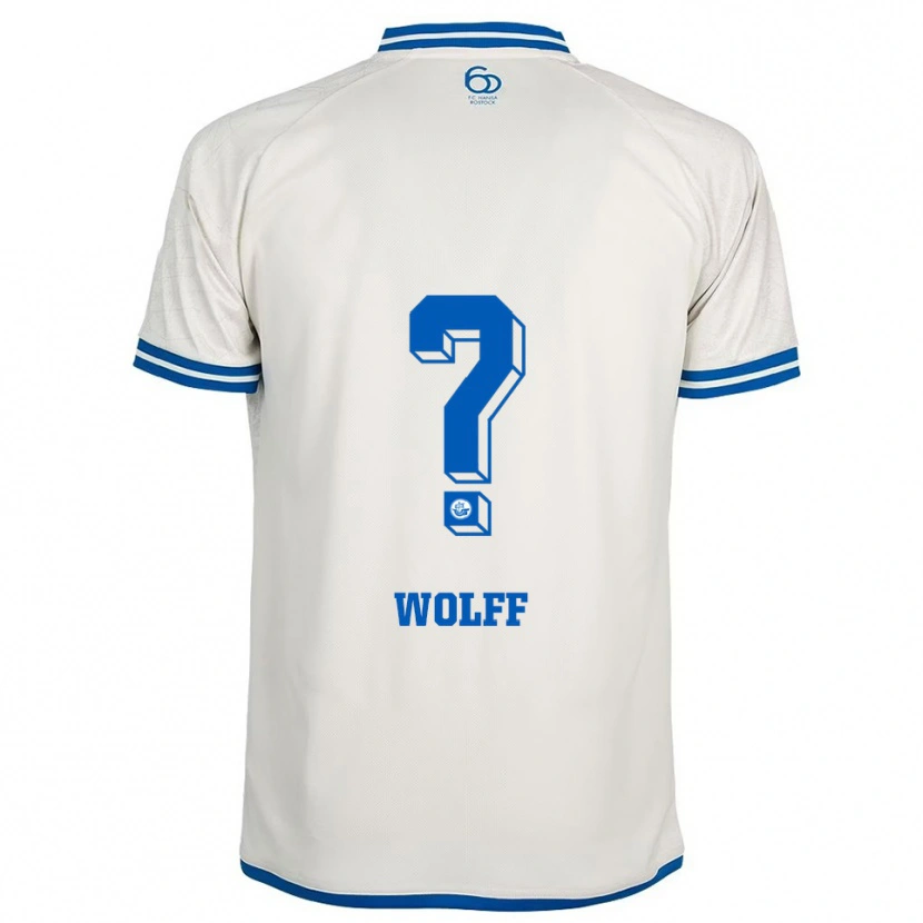 Danxen Uomo Maglia Luis Wolff #0 Bianco Blu Kit Gara Away 2025/26 Maglietta