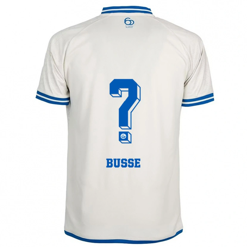 Danxen Uomo Maglia Matti Busse #0 Bianco Blu Kit Gara Away 2025/26 Maglietta