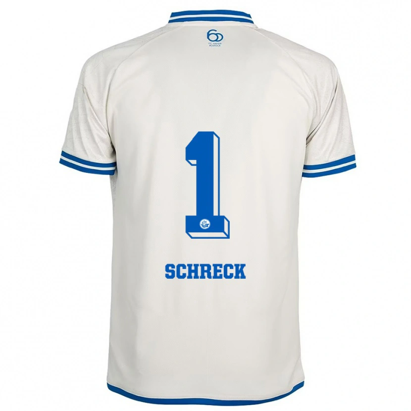 Danxen Uomo Maglia Til Schreck #1 Bianco Blu Kit Gara Away 2025/26 Maglietta
