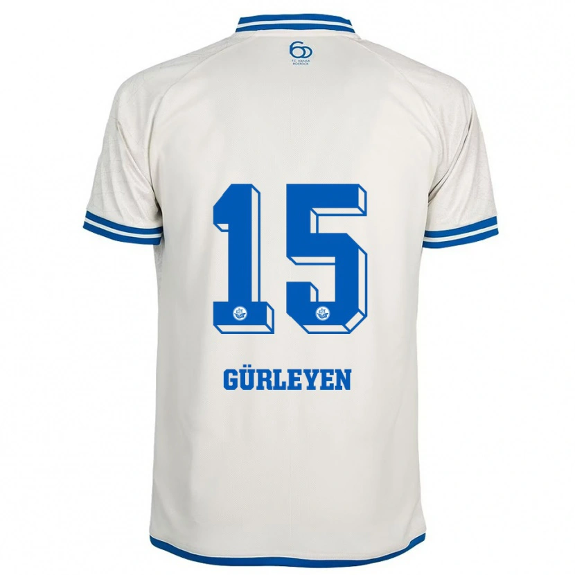 Danxen Uomo Maglia Ahmet Gürleyen #15 Bianco Blu Kit Gara Away 2025/26 Maglietta