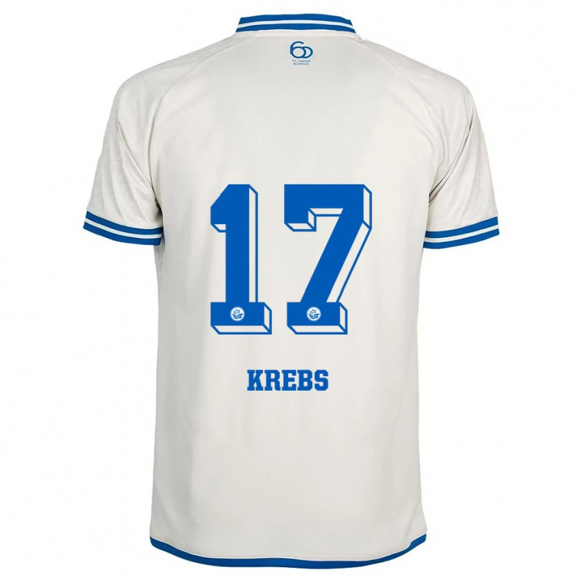 Danxen Uomo Maglia Mattes Krebs #17 Bianco Blu Kit Gara Away 2025/26 Maglietta
