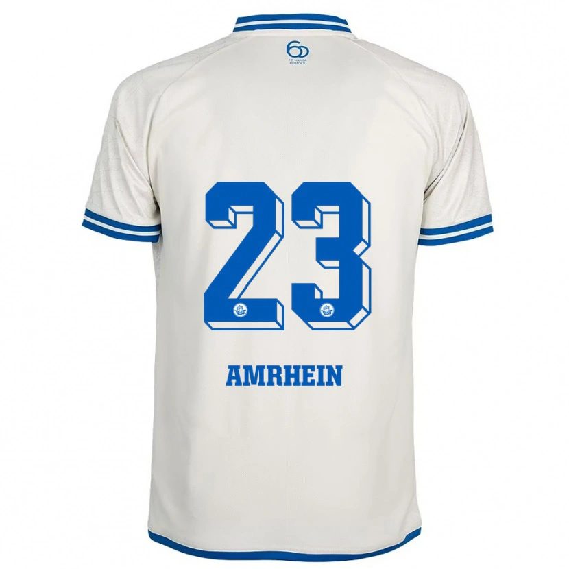 Danxen Uomo Maglia Moritz Amrhein #23 Bianco Blu Kit Gara Away 2025/26 Maglietta