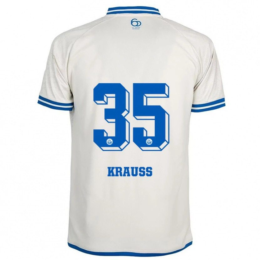Danxen Uomo Maglia Maximilian Krauß #35 Bianco Blu Kit Gara Away 2025/26 Maglietta