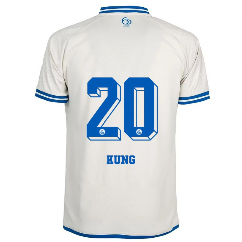 Danxen Uomo Maglia Loretta Kung #20 Bianco Blu Kit Gara Away 2025/26 Maglietta