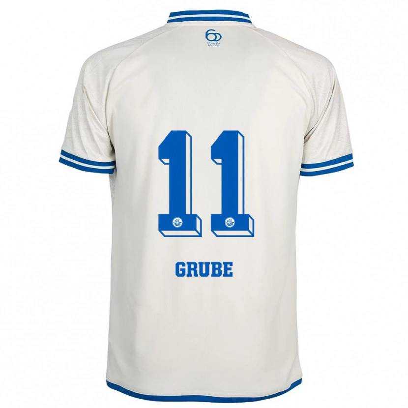 Danxen Uomo Maglia Pepe Grube #11 Bianco Blu Kit Gara Away 2025/26 Maglietta
