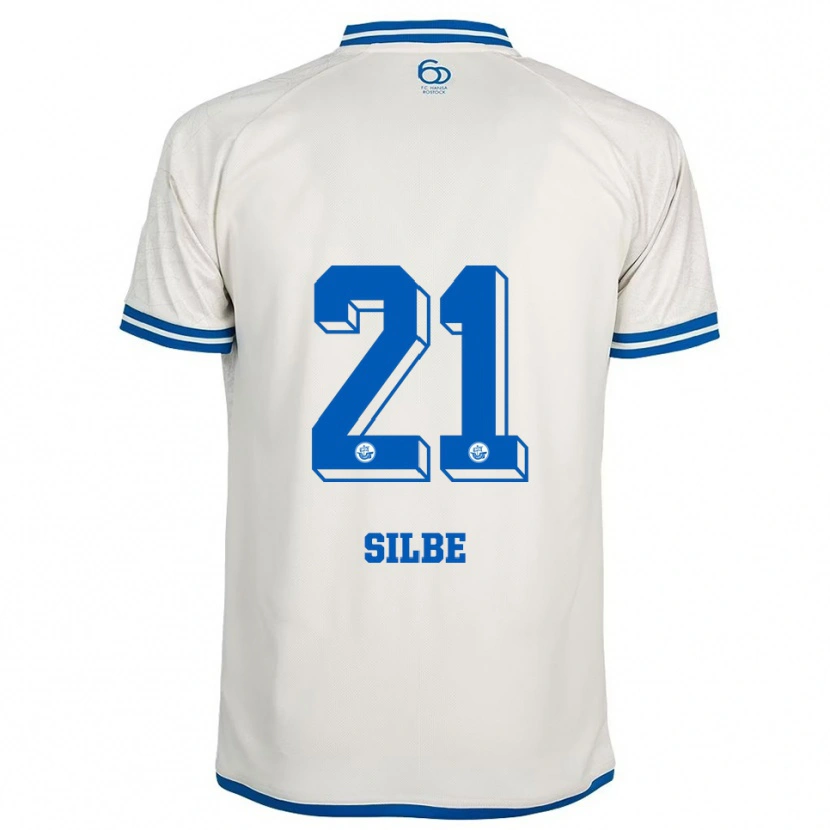 Danxen Uomo Maglia Johanna Silbe #21 Bianco Blu Kit Gara Away 2025/26 Maglietta