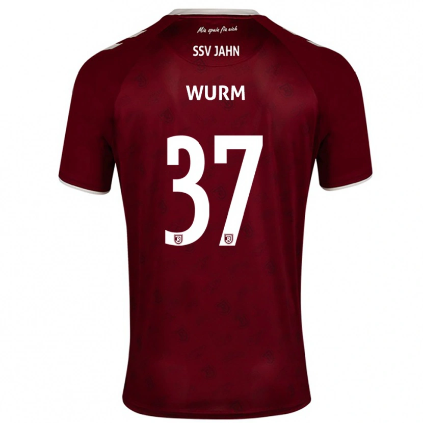 Danxen Uomo Maglia Leopold Wurm #37 Bordeaux Bianco Kit Gara Away 2025/26 Maglietta