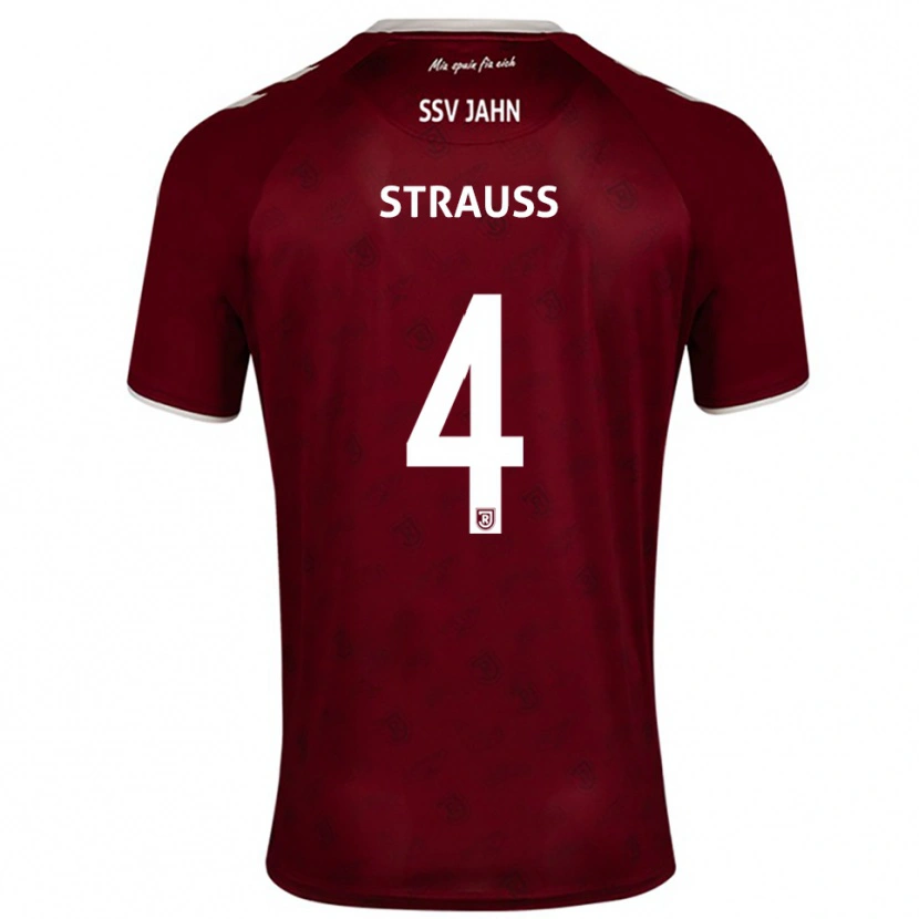 Danxen Uomo Maglia Felix Strauss #4 Bordeaux Bianco Kit Gara Away 2025/26 Maglietta