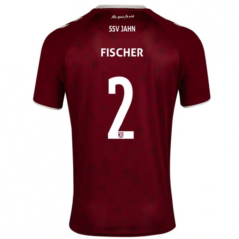 Danxen Uomo Maglia Florian Fischer #2 Bordeaux Bianco Kit Gara Away 2025/26 Maglietta
