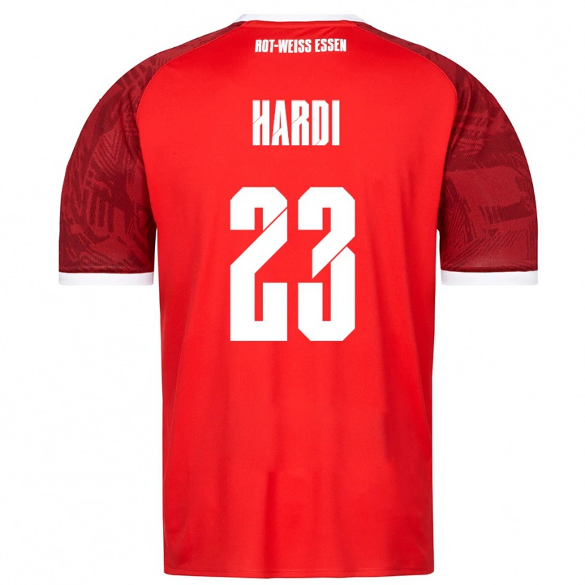 Danxen Uomo Maglia Dominik Hardi #23 Rosso Bordeaux Bianco Kit Gara Away 2025/26 Maglietta