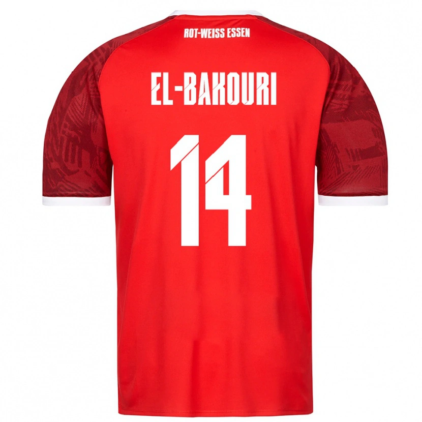 Danxen Uomo Maglia Ibrahim El-Bakouri #14 Rosso Bordeaux Bianco Kit Gara Away 2025/26 Maglietta