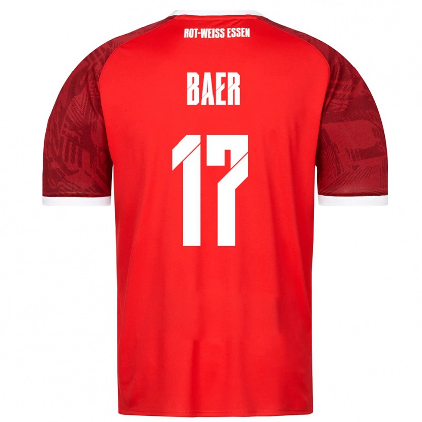 Danxen Uomo Maglia Luca Baer #17 Rosso Bordeaux Bianco Kit Gara Away 2025/26 Maglietta