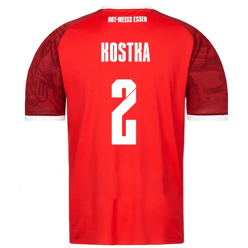 Danxen Uomo Maglia Michael Kostka #2 Rosso Bordeaux Bianco Kit Gara Away 2025/26 Maglietta