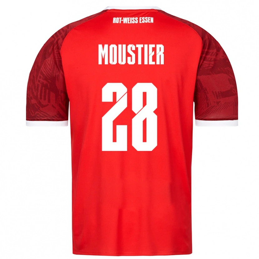 Danxen Uomo Maglia Tom Moustier #28 Rosso Bordeaux Bianco Kit Gara Away 2025/26 Maglietta