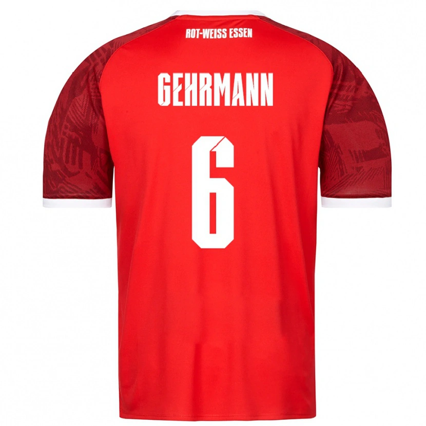 Danxen Uomo Maglia Fabian Gehrmann #6 Rosso Bordeaux Bianco Kit Gara Away 2025/26 Maglietta