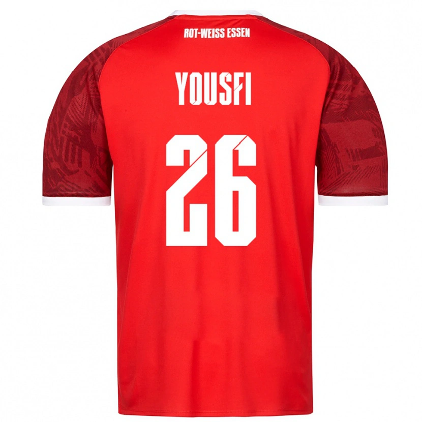 Danxen Uomo Maglia Elias Yousfi #26 Rosso Bordeaux Bianco Kit Gara Away 2025/26 Maglietta