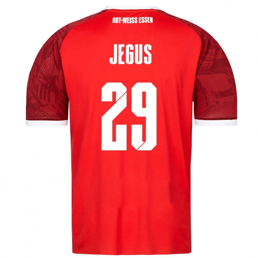 Danxen Uomo Maglia Leonard Jegus #29 Rosso Bordeaux Bianco Kit Gara Away 2025/26 Maglietta