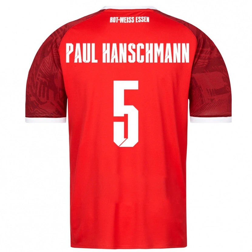 Danxen Uomo Maglia Theodor Paul Hanschmann #5 Rosso Bordeaux Bianco Kit Gara Away 2025/26 Maglietta