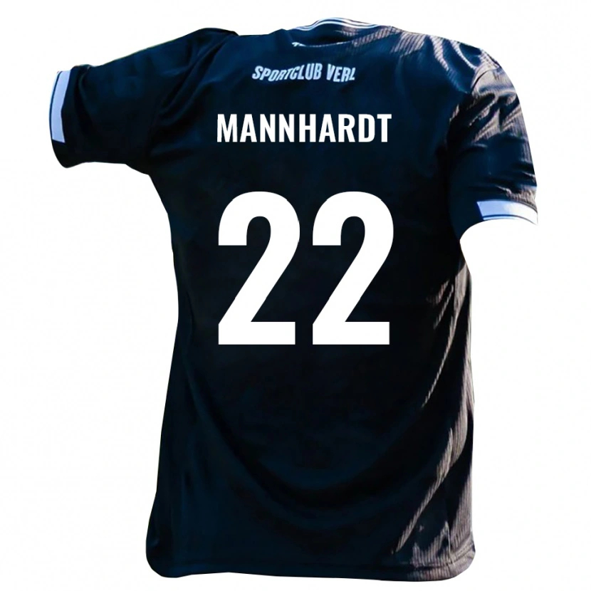 Danxen Uomo Maglia Marco Mannhardt #22 Nero Bianco Kit Gara Away 2025/26 Maglietta