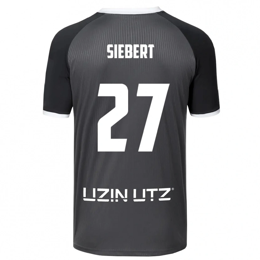 Danxen Uomo Maglia Marcel Siebert #27 Grigio Bianco Kit Gara Away 2025/26 Maglietta