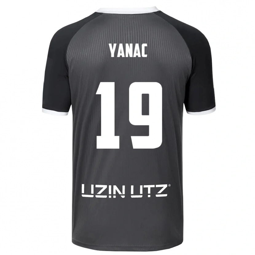 Danxen Uomo Maglia Kaan Yanac #19 Grigio Bianco Kit Gara Away 2025/26 Maglietta