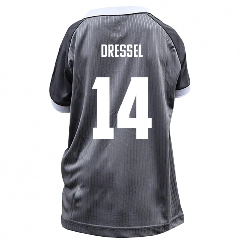 Danxen Uomo Maglia Dennis Dressel #14 Grigio Bianco Kit Gara Away 2025/26 Maglietta