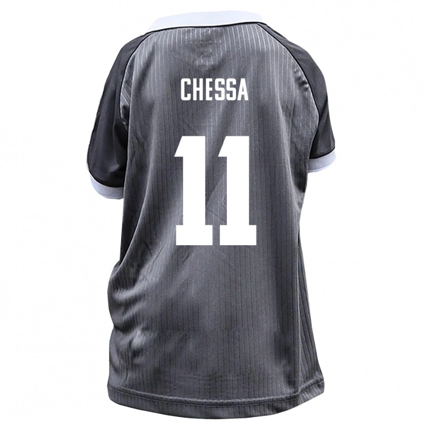 Danxen Uomo Maglia Dennis Chessa #11 Grigio Bianco Kit Gara Away 2025/26 Maglietta