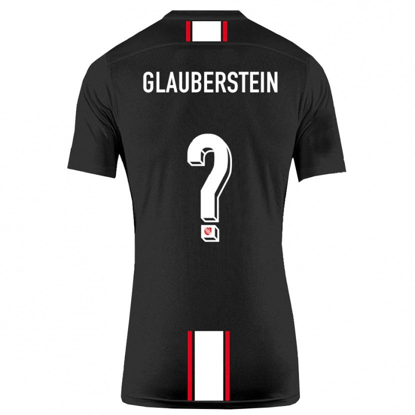 Danxen Uomo Maglia Jonas Glauberstein #0 Nero Bianco Kit Gara Away 2025/26 Maglietta
