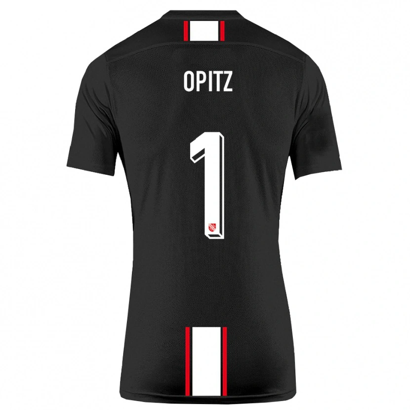 Danxen Uomo Maglia Tom Opitz #1 Nero Bianco Kit Gara Away 2025/26 Maglietta