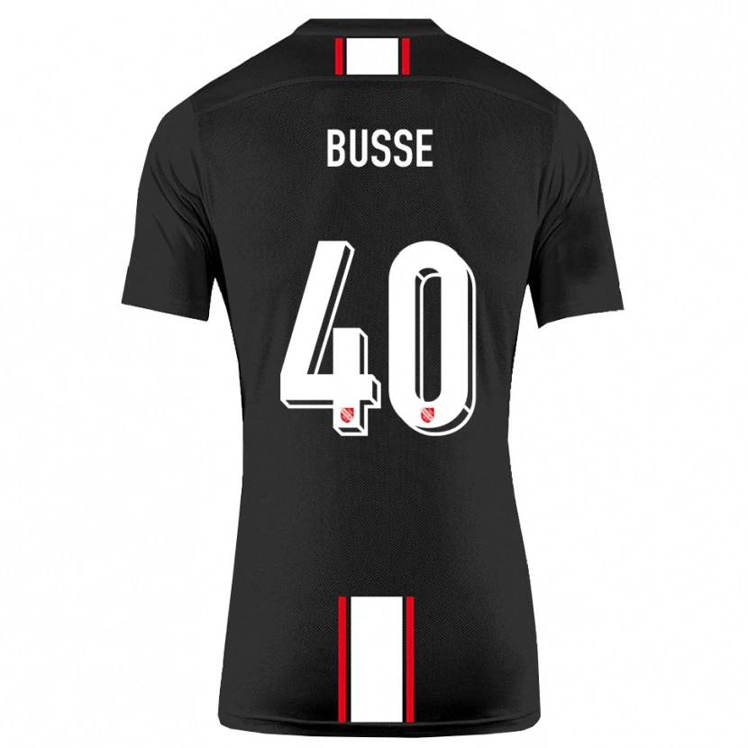 Danxen Uomo Maglia Jonah Busse #40 Nero Bianco Kit Gara Away 2025/26 Maglietta