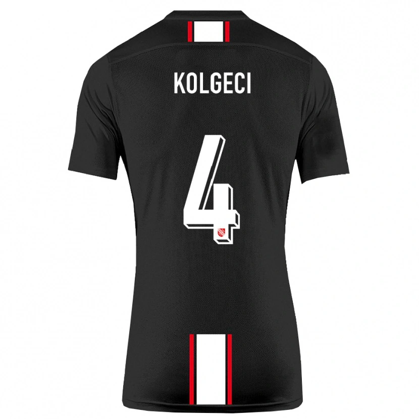 Danxen Uomo Maglia Besfort Kolgeci #4 Nero Bianco Kit Gara Away 2025/26 Maglietta